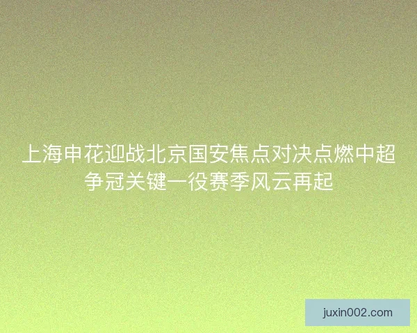 上海申花迎战北京国安焦点对决点燃中超争冠关键一役赛季风云再起